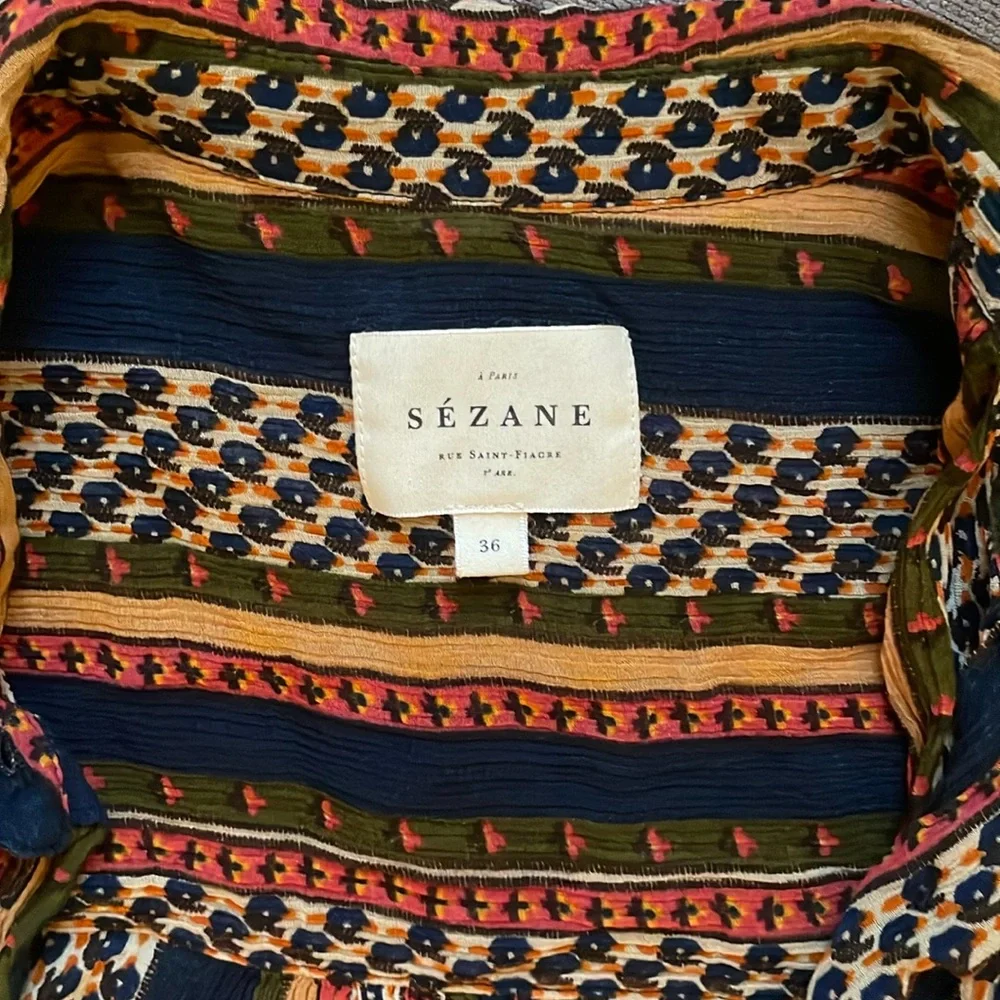 Sezane Multicolor Striped Button Down Shirt - Picture 5 of 6